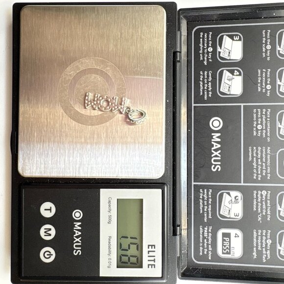 VTG Mom Slide Charm Pendant Pink Sparkles Sterling Silver 925 1.25" Length - Picture 10 of 11